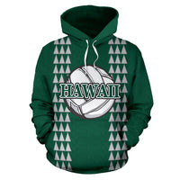 Polynesian Hawaii Hoodie Volleyball Hawaiian Pattern Green - Polynesian Pride