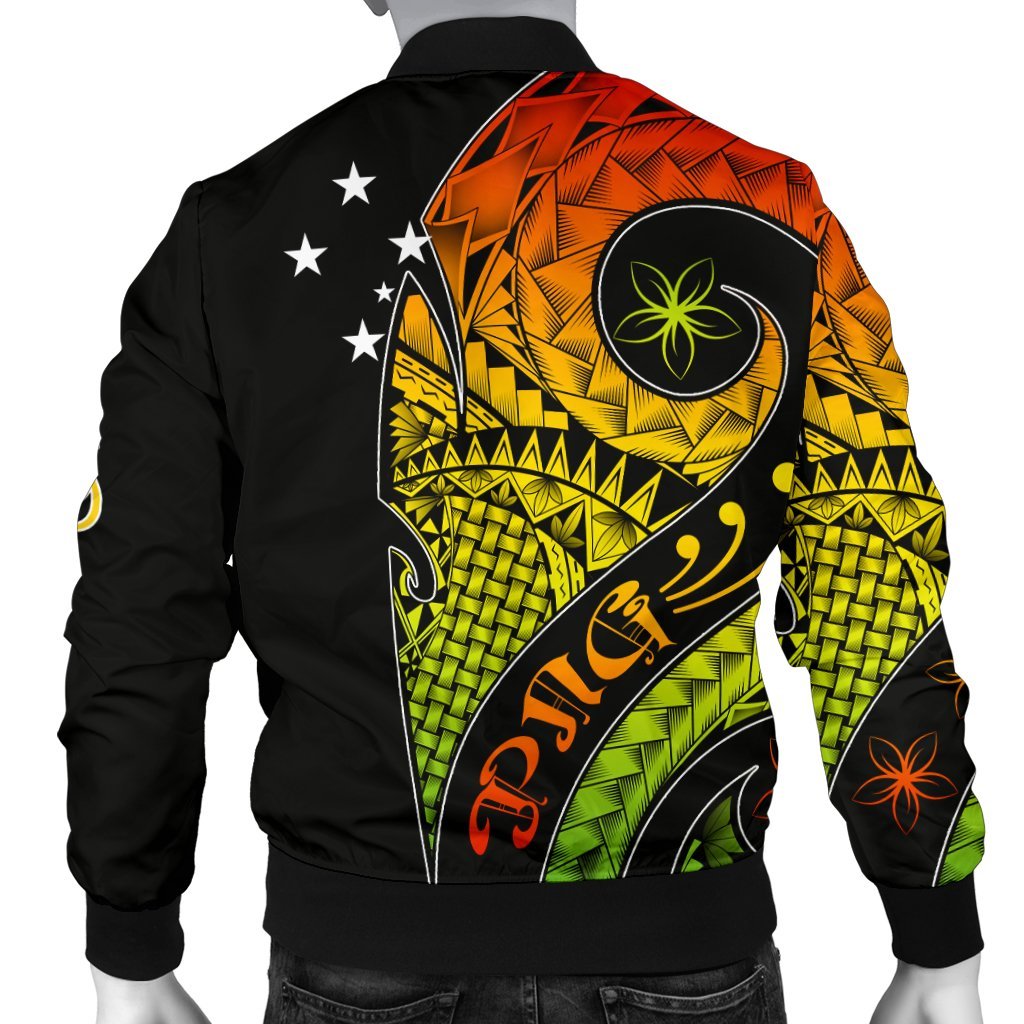 Papua New Guinea Personalised Men's Bomber Jacket - PNG Bird And Polynesian Decorative Pattern - Polynesian Pride