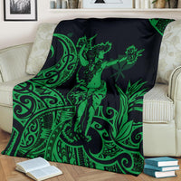 Polynesian Hawaii Premium Blanket - Hula Girl Green - Polynesian Pride