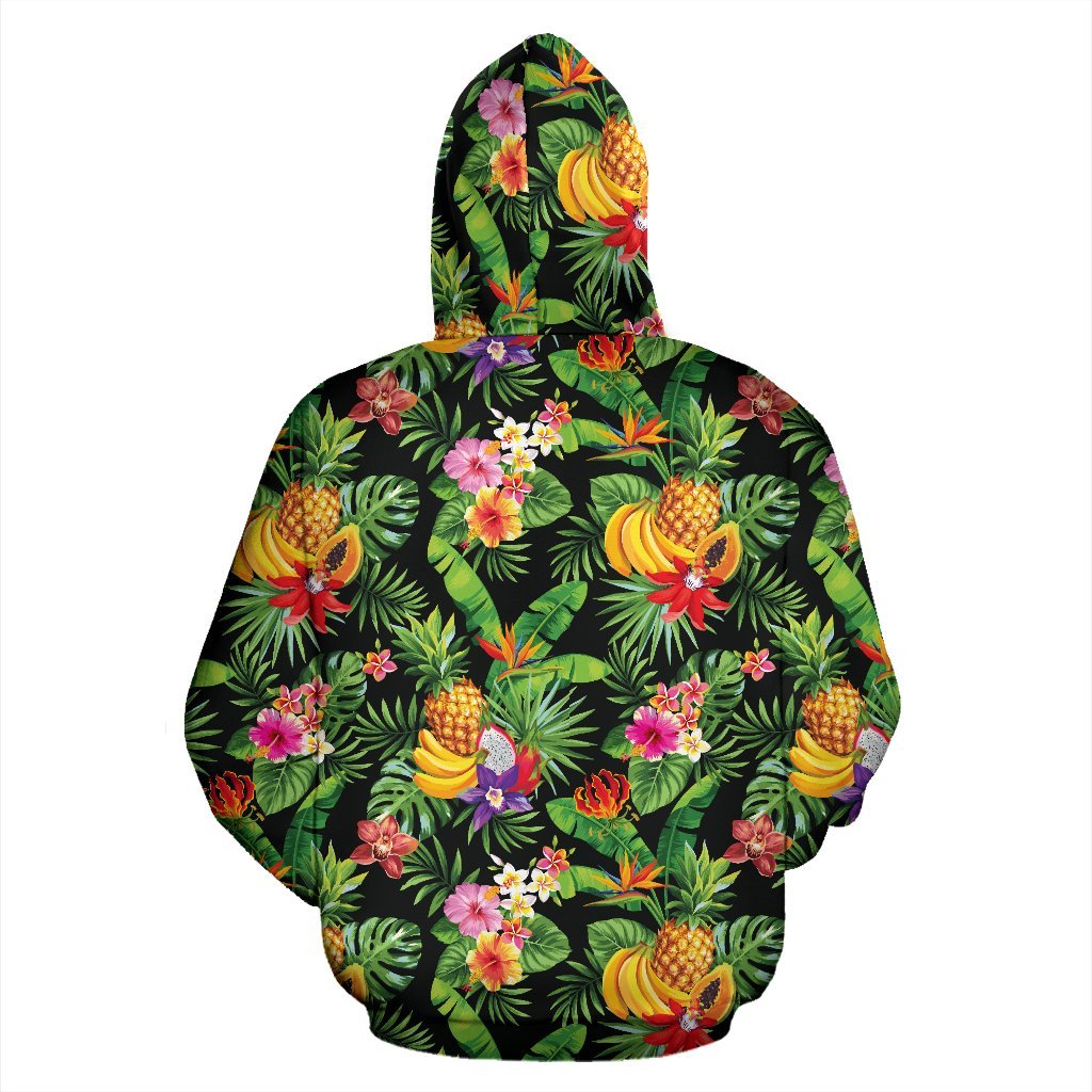 Polynesian All Over Hoodie Polynesian Tropical Fruit & Vegetable Print 03 - Polynesian Pride