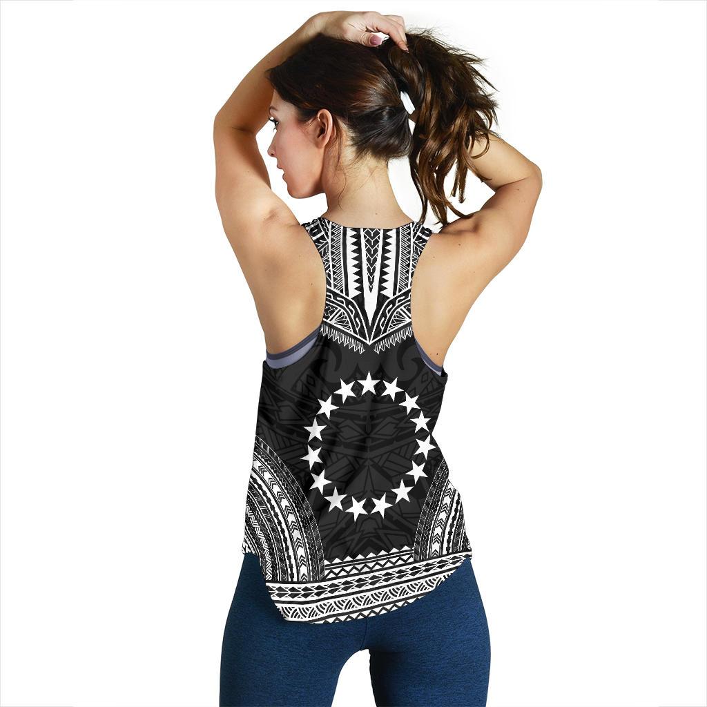 Cook Islands Women's Racerback Tank - Polynesian Chief Black Version - Polynesian Pride