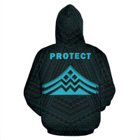 Hawaii Mauna Kea Polynesian Zip up Hoodie Blue - Polynesian Pride