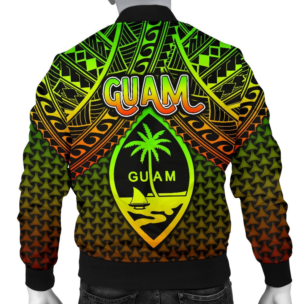 Polynesian Guam Men's Bomber Jacket - Reggae Vintage Polynesian Patterns - Polynesian Pride