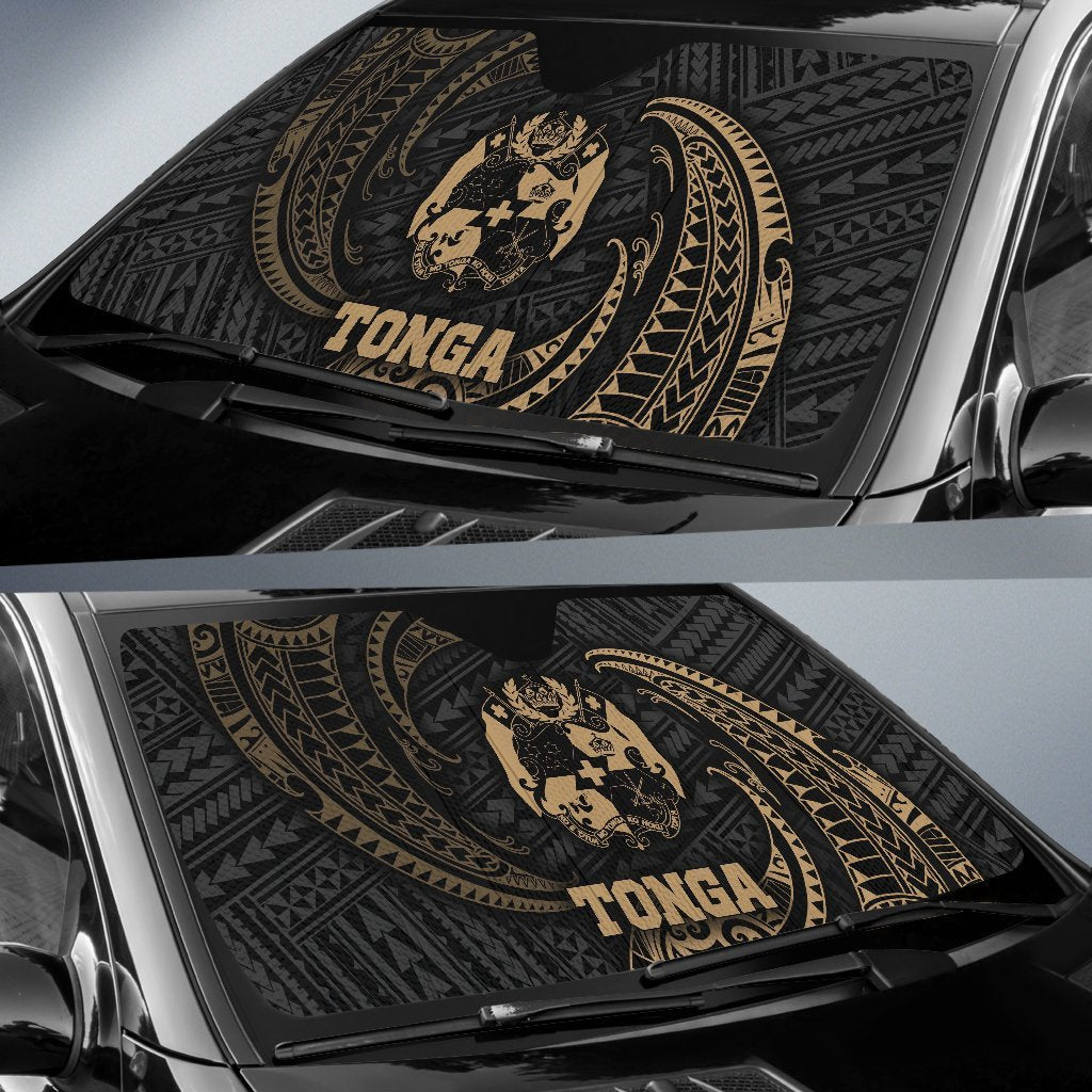 Polynesian Tonga Sun Shades - Gold Tribal Wave - Polynesian Pride