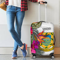 Tuvalu Luggage Covers Polynesian Hibiscus White Pattern - Polynesian Pride
