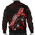 Vanuatu Polynesian Men's Bomber Jacket - Turtle With Blooming Hibiscus Red - Polynesian Pride