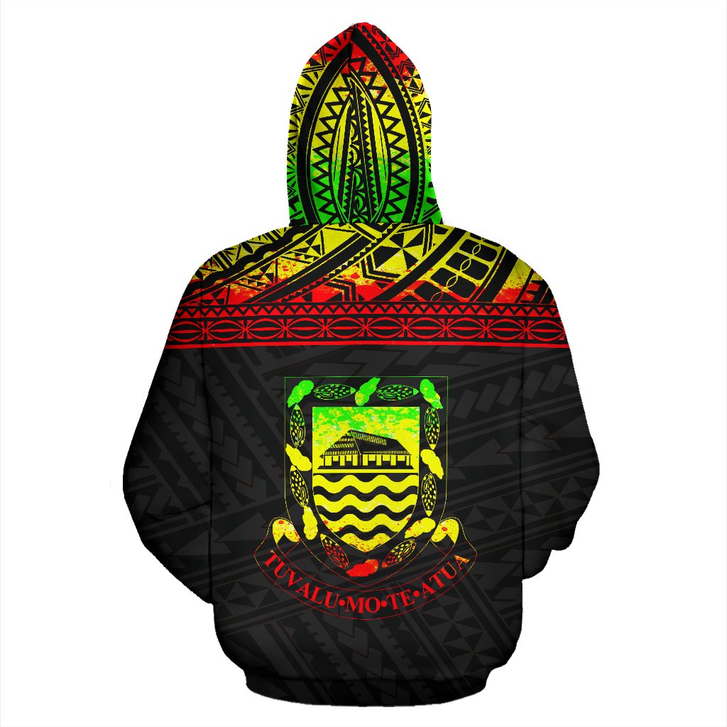 Tuvalu Polynesian Custom Hoodie Horizontal Reggae - Polynesian Pride