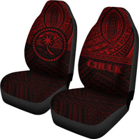 Chuuk Car Seat Covers - Chuuk Flag Black Red Version - Polynesian Pride