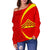Hawaiian Mauna Kea Polynesian Women's Off Shoulder Sweater - Circle Style - Black - Polynesian Pride