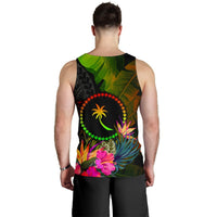 Chuuk Polynesian Men's Tank Top - Hibiscus and Banana Leaves - Polynesian Pride