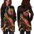 American Samoa Polynesian Hoodie Dress - Turtle With Blooming Hibiscus Gold - Polynesian Pride