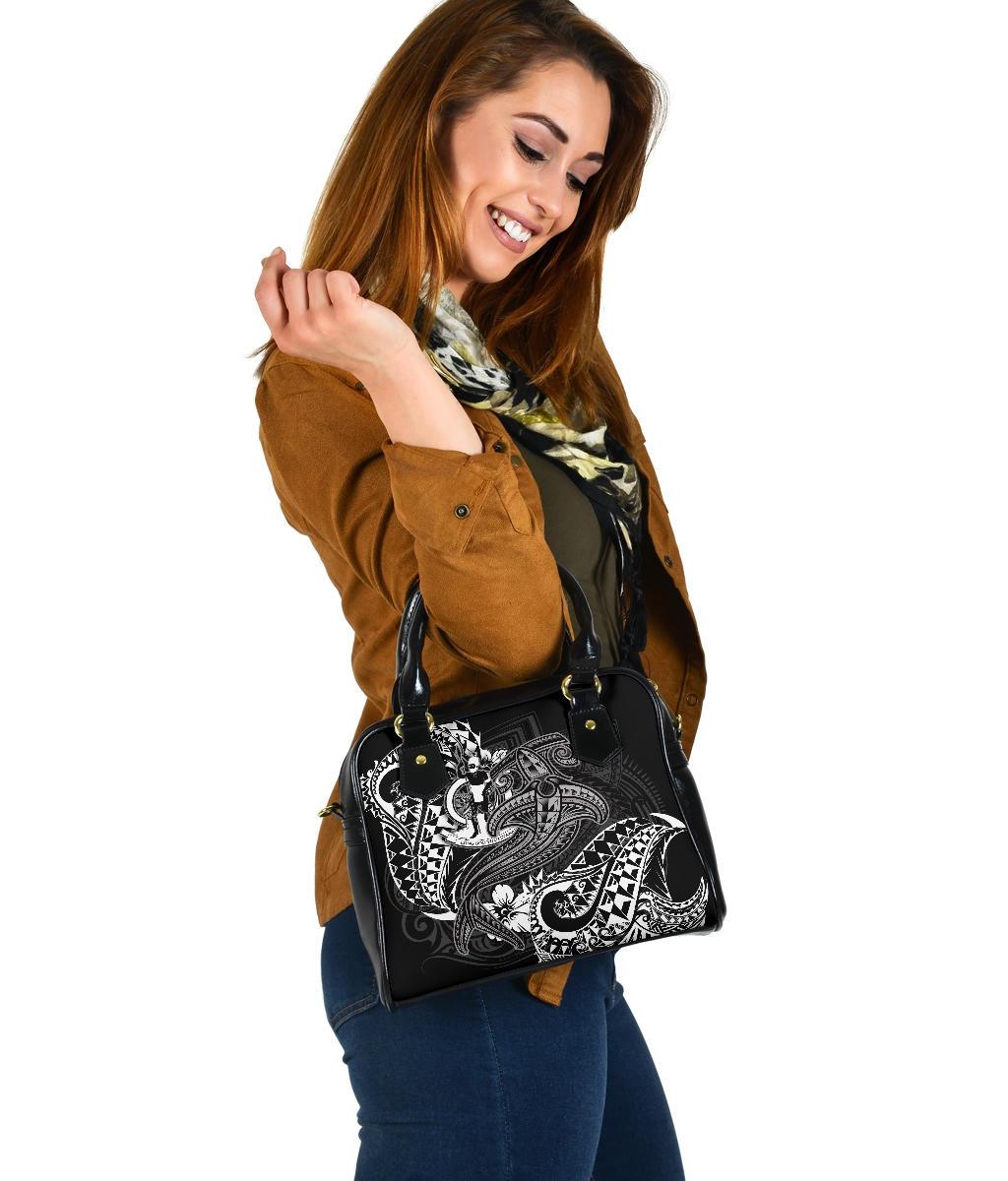 Vanuatu Polynesian Shoulder Handbag - White Shark Polynesian Tattoo - Polynesian Pride