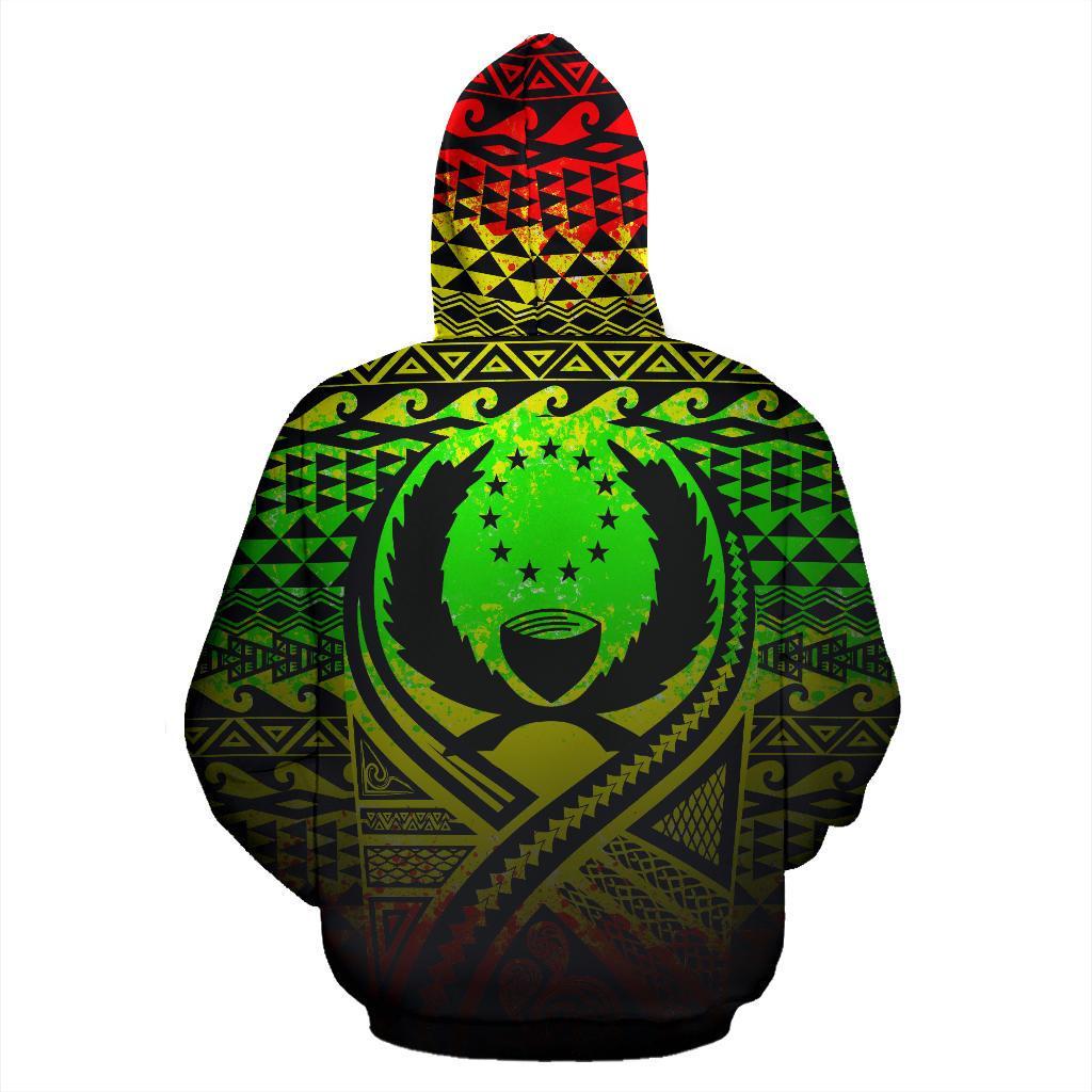 Pohnpei All Over Zip up Hoodie Lift up Reggae - Polynesian Pride