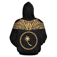 Chuuk All Over Zip up Hoodie Gold Neck Style - Polynesian Pride