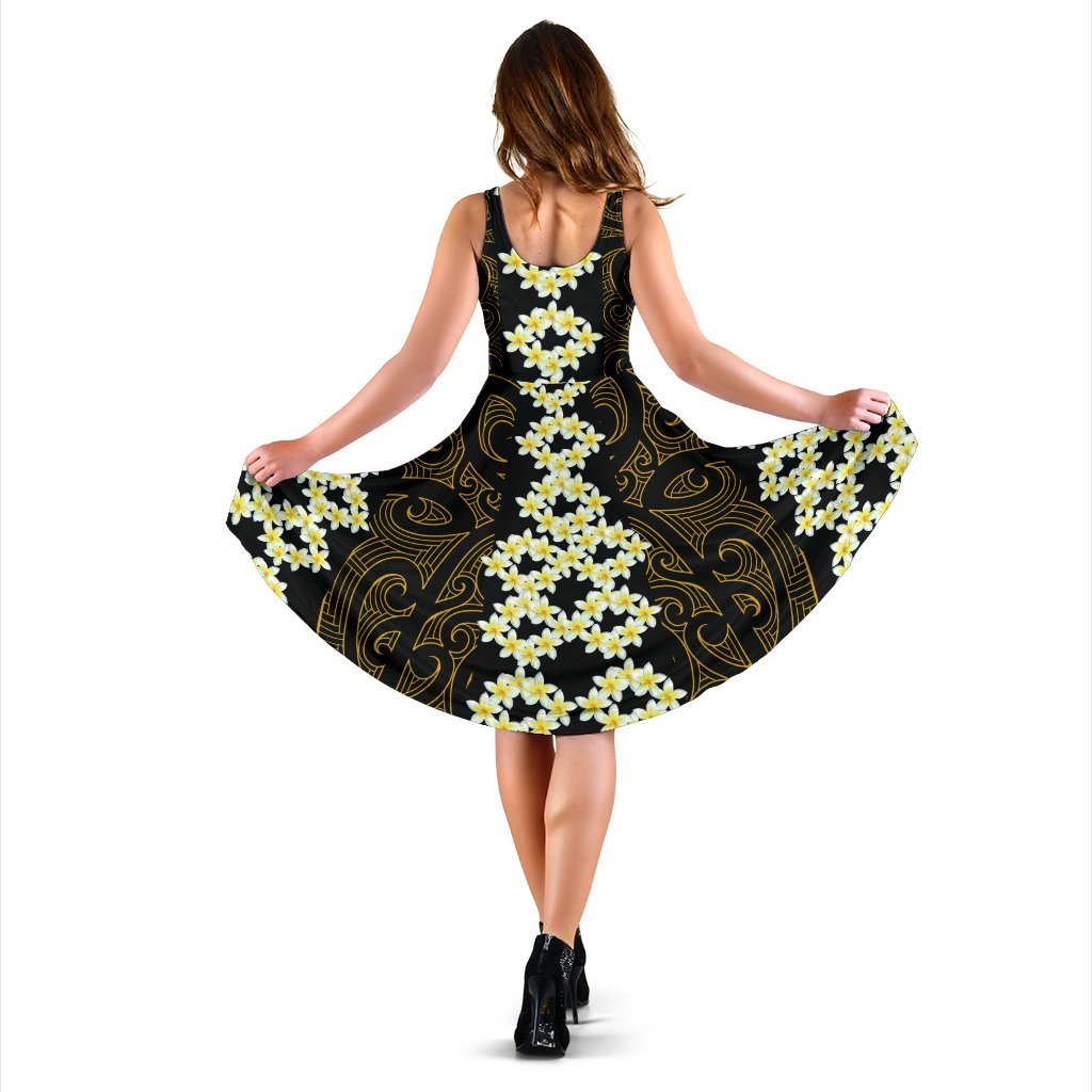 Hawaii Plumeria Polynesian - Hawaiian Midi Dress - Curtis Style - Polynesian Pride