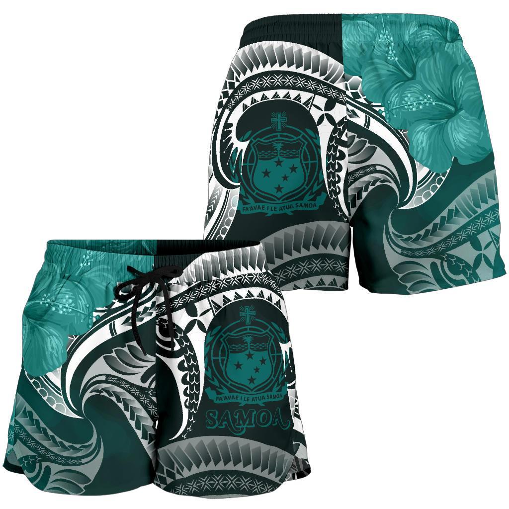 Samoa Women's Shorts - Samoa Seal Wave Style (Green) - Polynesian Pride