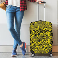 Polynesian Kakau Turtle Yellow Luggage Covers Yellow - Polynesian Pride