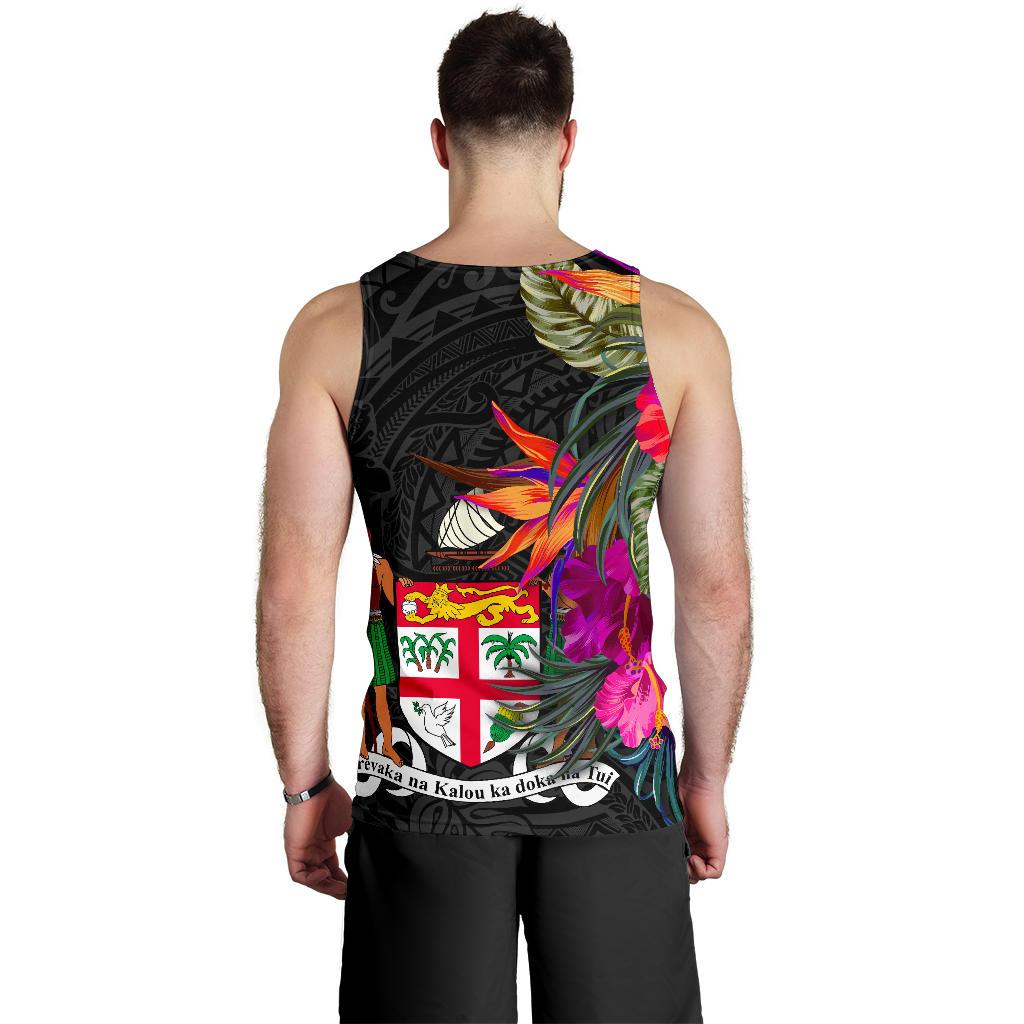 Fiji Men's Tank Top - Polynesian Hibiscus Pattern - Polynesian Pride