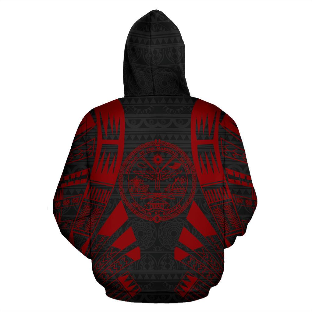 Marshall Islands All Over Hoodie Red Tattoo Style - Polynesian Pride