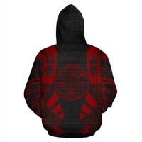 Marshall Islands All Over Hoodie Red Tattoo Style - Polynesian Pride