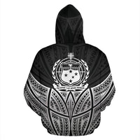 Samoa Polynesian Zip up Hoodie Black Pride Map and Seal - Polynesian Pride