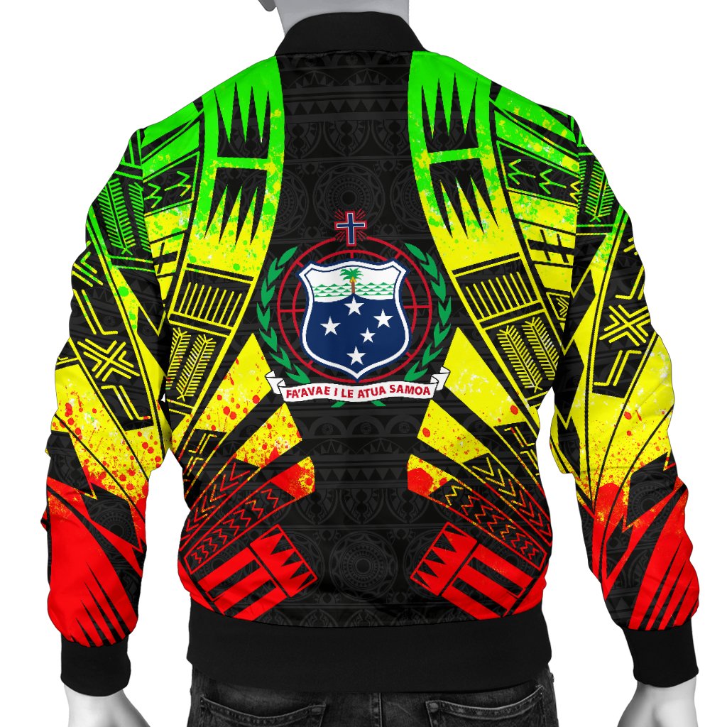 Samoa Men Bomber Jackets - Polynesian Tattoo Reggae - Polynesian Pride