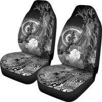 Vanuatu Car Seat Convers - Humpback Whale with Tropical Flowers (White) - Polynesian Pride