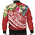 Fiji Polynesian Men's Bomber Jacket - Summer Plumeria (Red) - Polynesian Pride