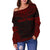 Samoa Polynesian Chief Custom Personalised Women's Off Shoulder Sweater - Red Version - Polynesian Pride