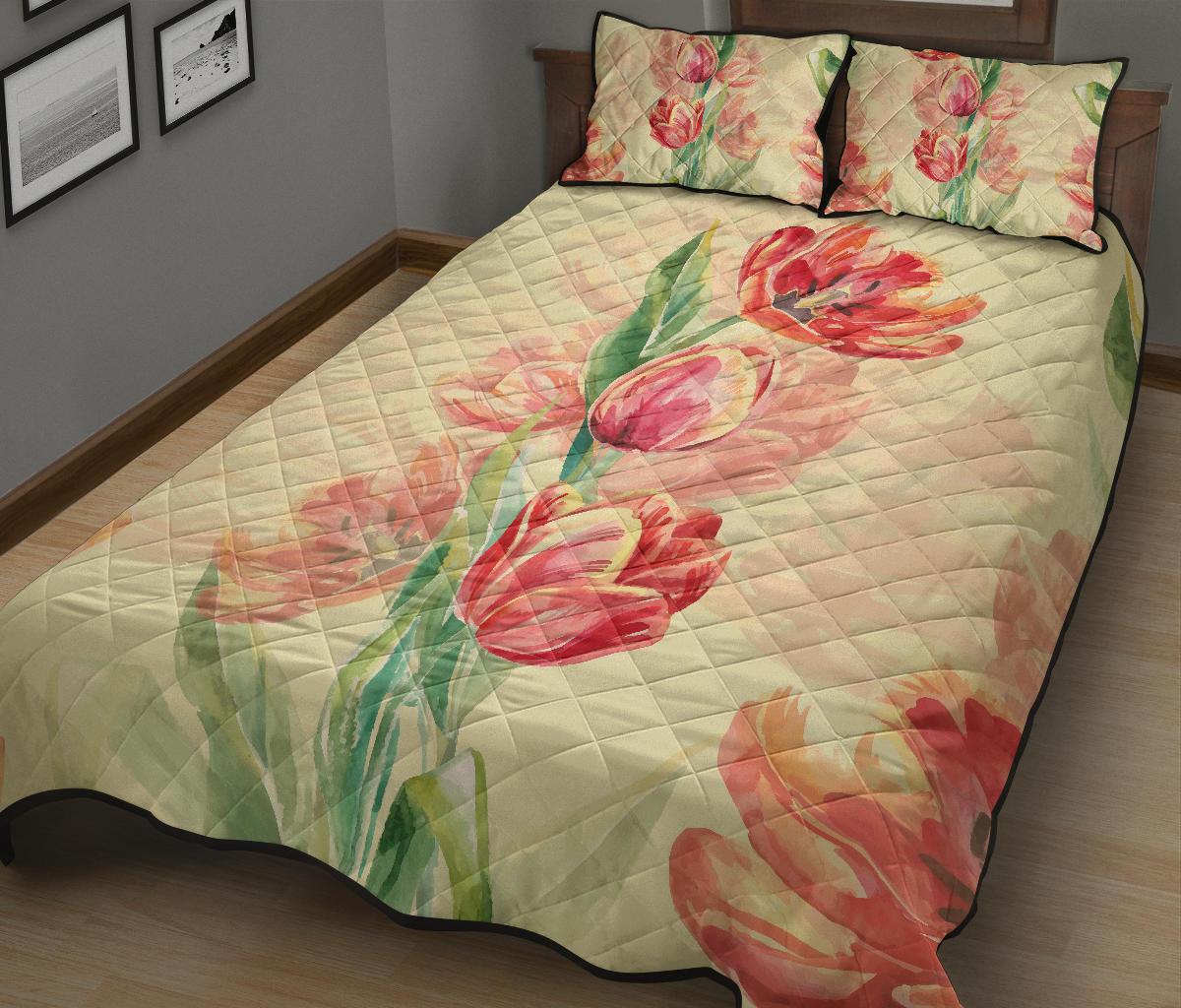 Beautiful Flower Quilt Bed Set - Polynesian Pride