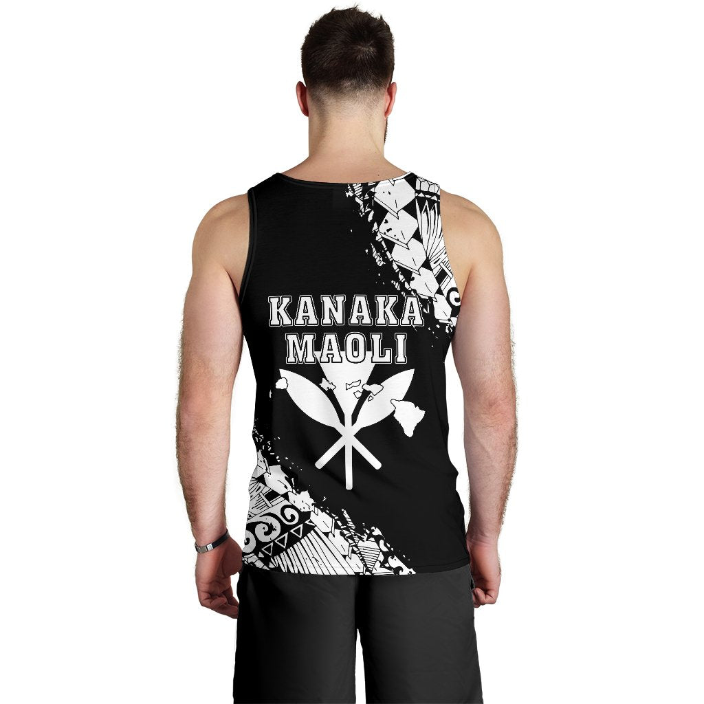 Polynesian Kanaka Flag Men's Tank Top - Nora Style - White - Polynesian Pride