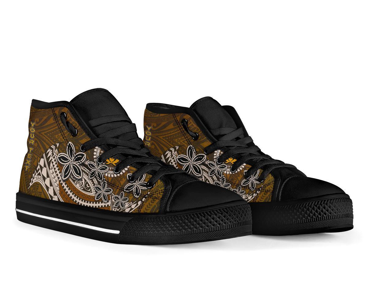Pohnpei Custom Personalised High Top Shoes - Polynesian Boar Tusk - Polynesian Pride