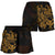 Polynesian Hawaii Women's Shorts - Kanaka Maoli Gold Turtle Women Gold - Polynesian Pride