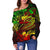 Samoa Women's Off Shoulder Sweater - Reggae Shark Polynesian Tattoo - Polynesian Pride