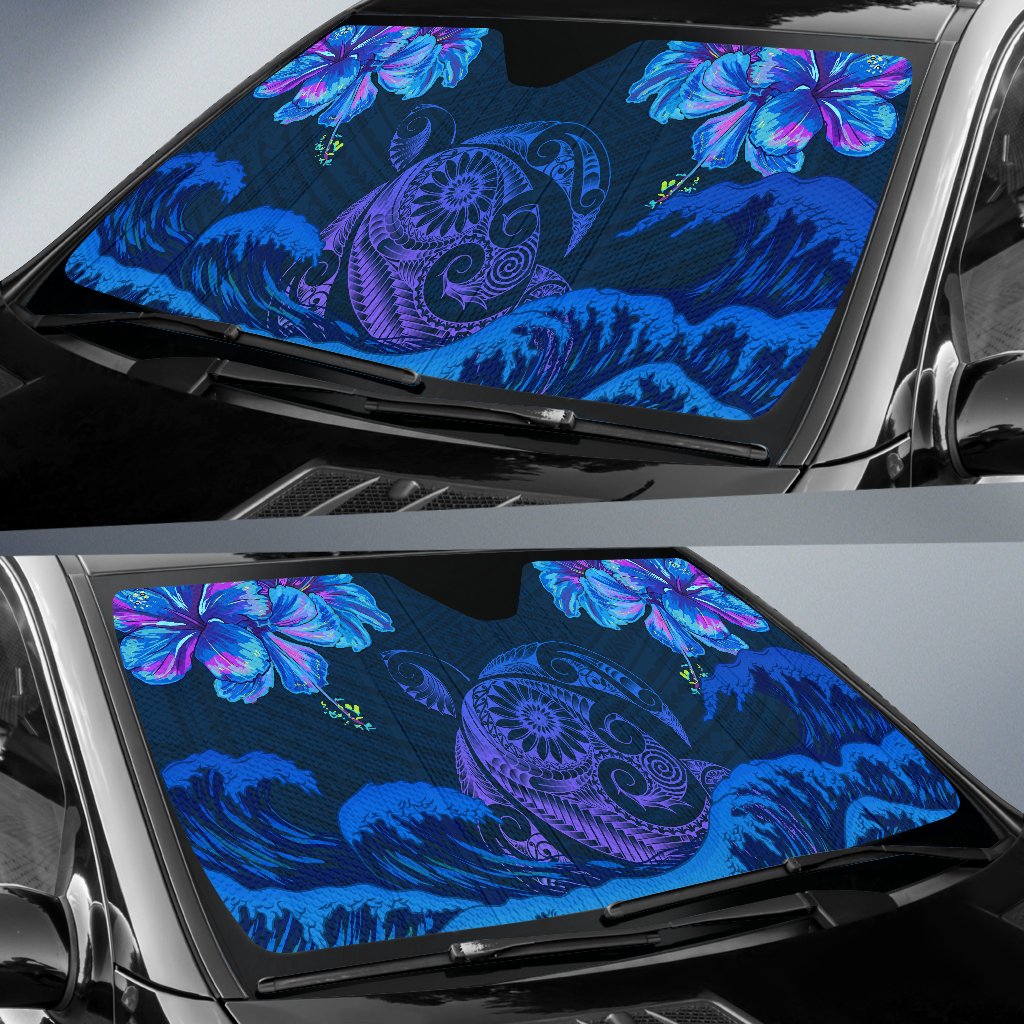 Hawaiian Turtle Hibiscus Polynesian - Car Sun Shades - Lucy Style - Polynesian Pride
