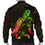 Palau Polynesian Men's Bomber Jacket - Turtle With Blooming Hibiscus Reggae - Polynesian Pride