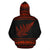 New Zealand Maori Zip up Hoodie, Aotearoa Silver Fern Zipper Hoodie Orange Red - Polynesian Pride