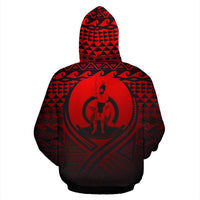 Vanuatu All Over Zip up Hoodie Lift up Red - Polynesian Pride