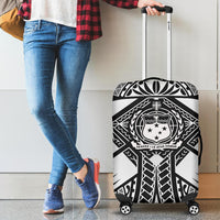 Samoa Polynesian Luggage Covers - Samoa White Seal with Polynesian Tattoo White - Polynesian Pride