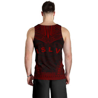 Society Islands Men's Tank Top - Polynesian Chief Red Version - Polynesian Pride