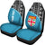 Fiji Tapa Custom Personalised Car Seat Covers - Fiji FLag Polynesian White Curve Blue - Polynesian Pride