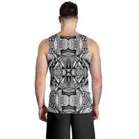 Polynesian Tribal Men's Tank Top White And Black - Polynesian Pride