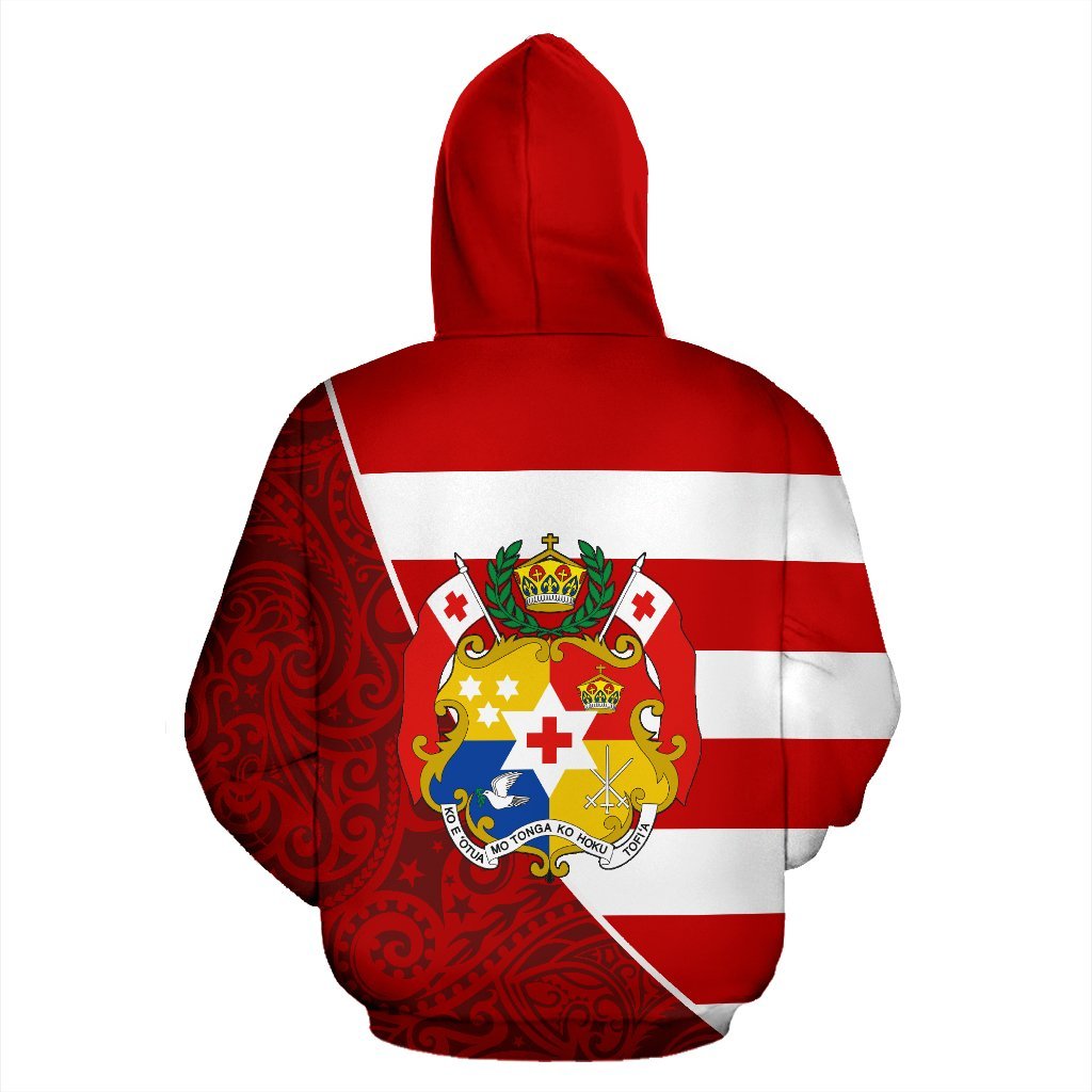 Tonga Hoodie Tonga Coat of Arms Polynesian Tattoo Half - Polynesian Pride