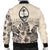 Guam Men's Bomber Jacket - The Beige Hibiscus - Polynesian Pride