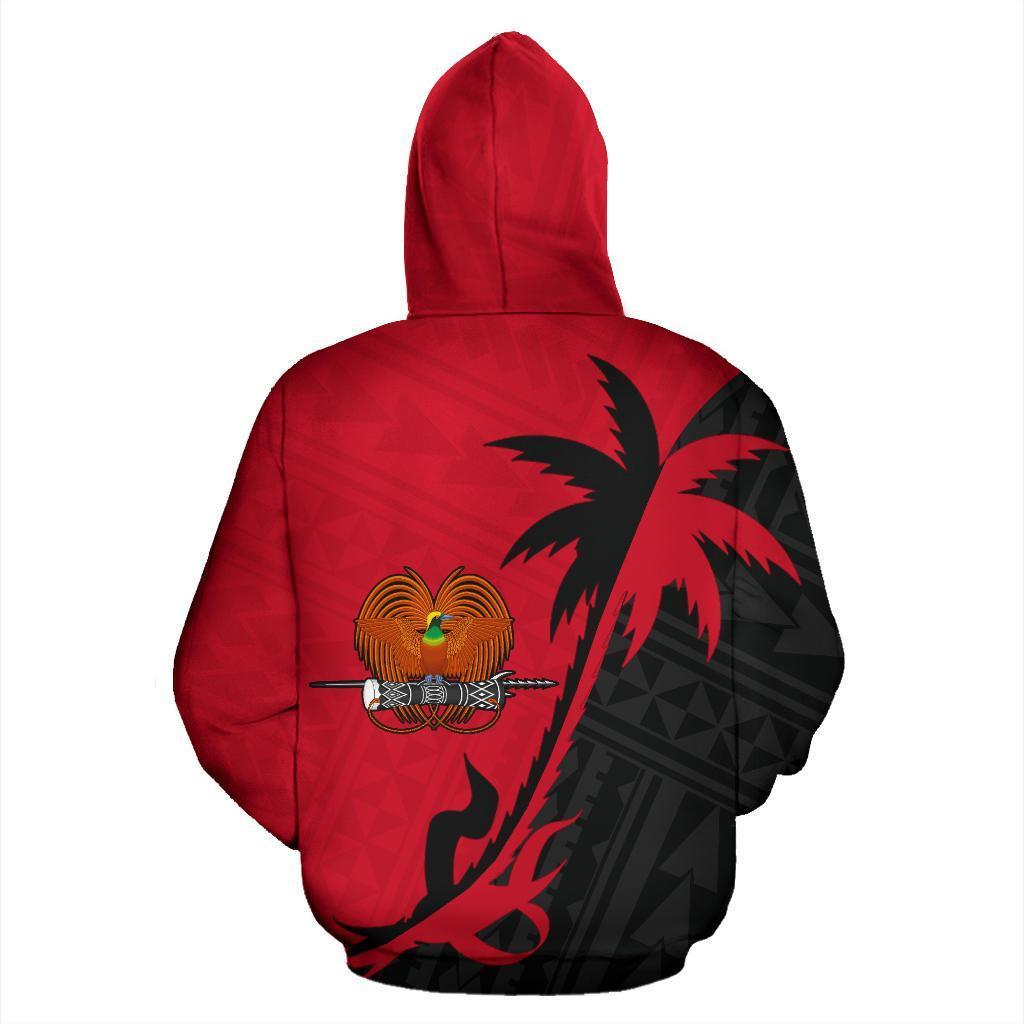 Papua New Guinea Zip up Hoodie Papua New Guinea Flag Coat of Arms Kanaka Kings Coconut Tree - Polynesian Pride