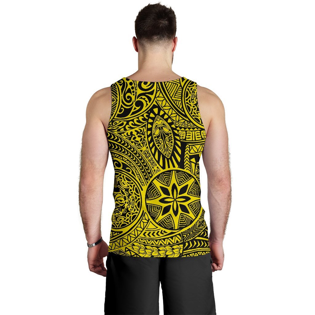 Polynesian Hawaiian Style Tribal Tattoo Yellow Hawaii Men's Tank Top - Polynesian Pride