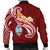 Guam Personalised Men's Bomber Jacket - Guam Seal Polynesian Patterns Plumeria (Red) - Polynesian Pride