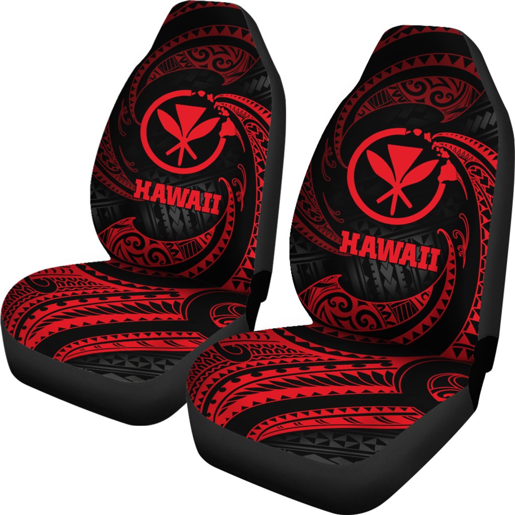 Hawaii Polynesian Car Seat Covers - Red Tribal Wave - Polynesian Pride