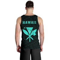 Hawaii Kakau Polynesian Kanaka Map Men's Tank Top - Turquoise - Polynesian Pride