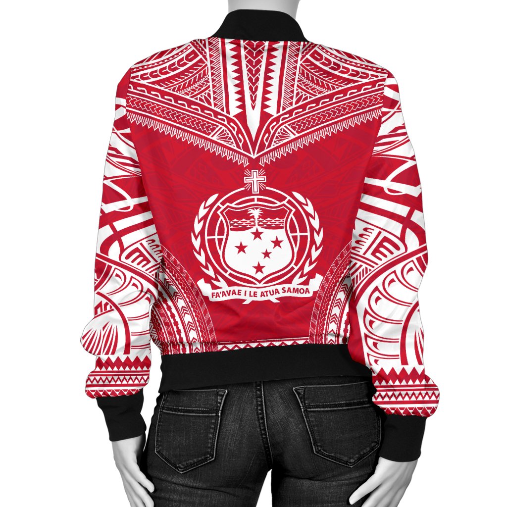 Samoa Flag Polynesian Chief Women'S Bomber Jacket - Polynesian Pride